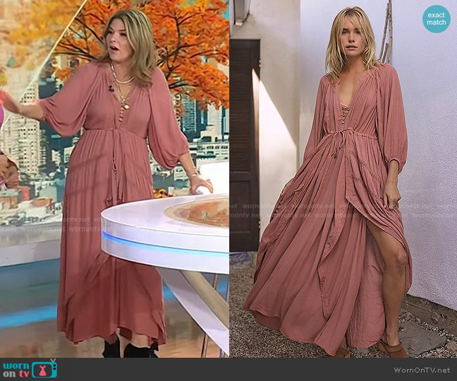 Endless Summer Plenty Of Love Maxi Dress in Rose Smoke worn by Jenna Bush Hager on Today