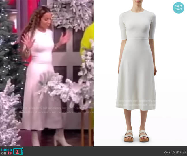 Gabriela Hearst Seymore wool, cashmere, and silk-blend jersey midi dress worn by Sunny Hostin on The View