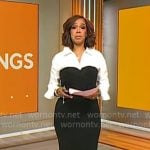 Gayle King’s black and white shirt dress on CBS Mornings