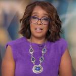 Gayle King’s purple furry dress on CBS Mornings