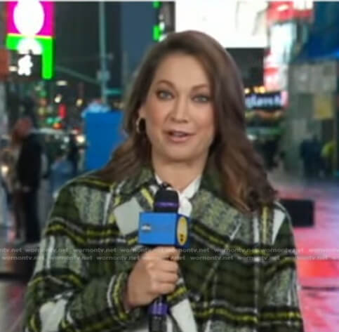 Ginger’s green plaid coat on Good Morning America