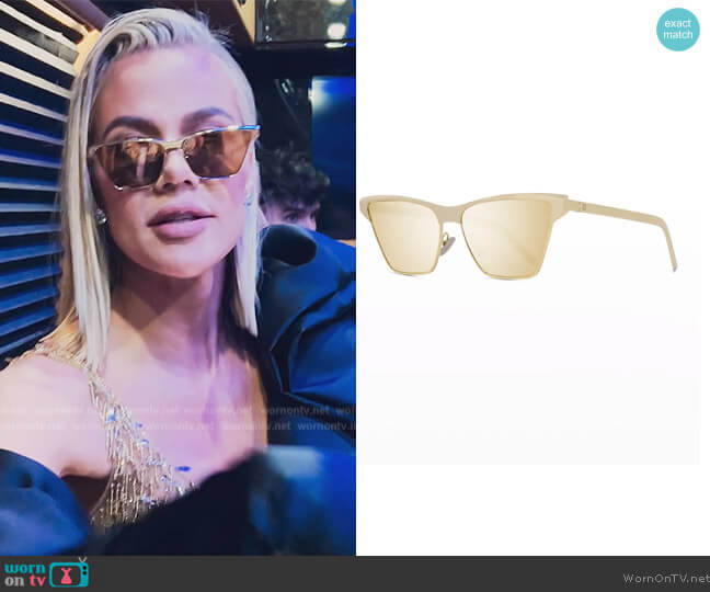Givenchy Metal Cat-Eye Sunglasses worn by Khloe Kardashian (Khloe Kardashian) on The Kardashians