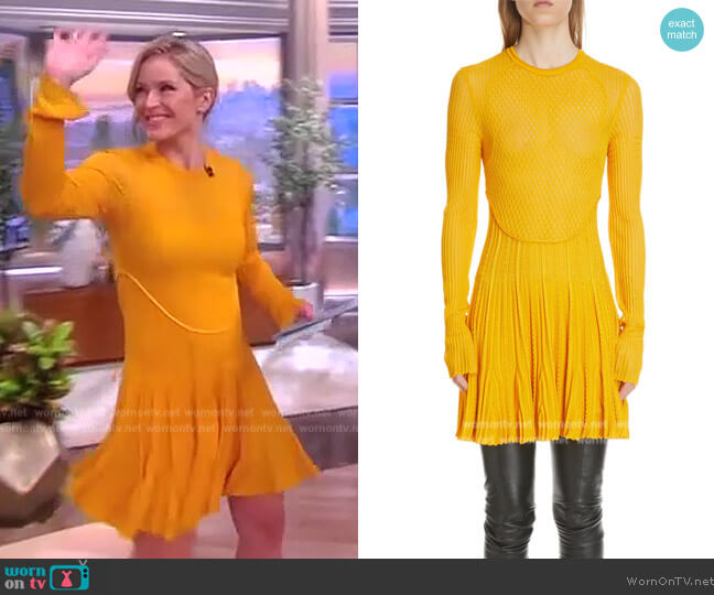 Givenchy Textured Long Sleeve Knit Minidress worn by Sara Haines on The View