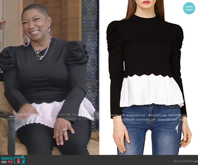 Gracia Puff Sleeve Sweater worn by Deja Vu on Live with Kelly and Ryan