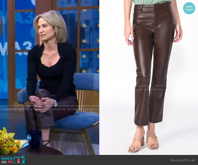Greylin Paz Vegan Leather Pant worn by Amy Robach on Good Morning America