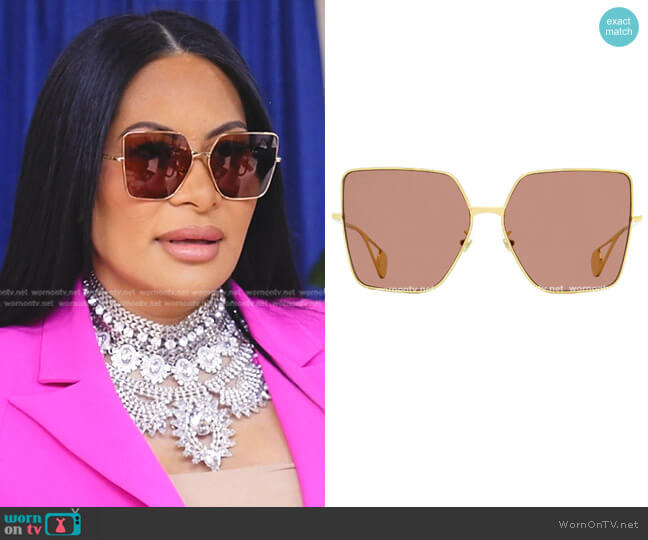 Gucci Square Tinted Sunglasses worn by Jen Shah on The Real Housewives of Salt Lake City