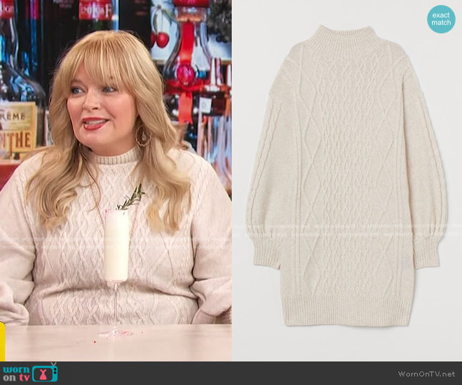 H&M Cable-Knit Dress worn by Melissa Peterman on Access Hollywood