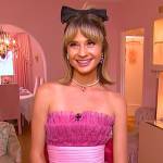 Hannah Dahl’s pink strapless tulle dress on Access Daily