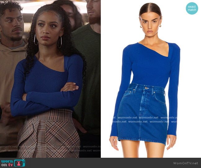 Helmut Lang Raglan Pullover Top worn by Olivia Baker (Samantha Logan) on All American