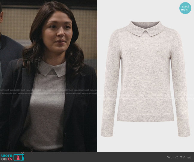 Hobbs Priya Merino Wool & Cashmere Sweater worn by Drea Mikami (Ellen Tamaki) on Manifest