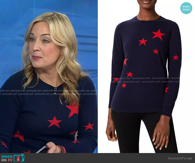 Hobbs London Samira Star Print Sweater worn by Jennifer Jolly on Today