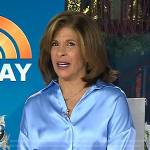 Hoda’s blue satin shirt on Today