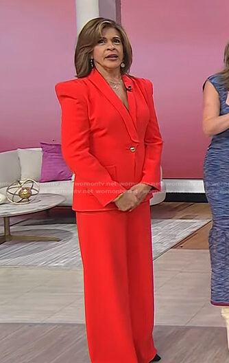 WornOnTV: Hoda's red blazer and leather leggings on Today