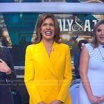 Hoda’s yellow double breasted blazer and pants on Today