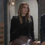 Holly’s brown pleated leather skirt on General Hospital