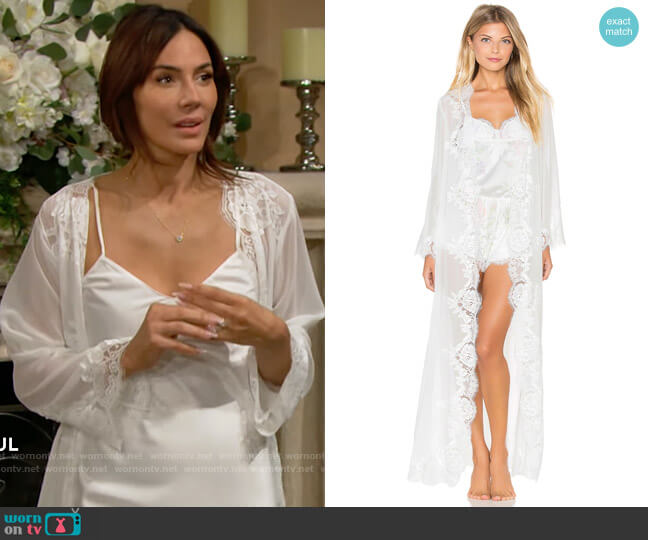 Homebodii Helena Long Robe worn by Taylor Hayes (Krista Allen) on The Bold and the Beautiful