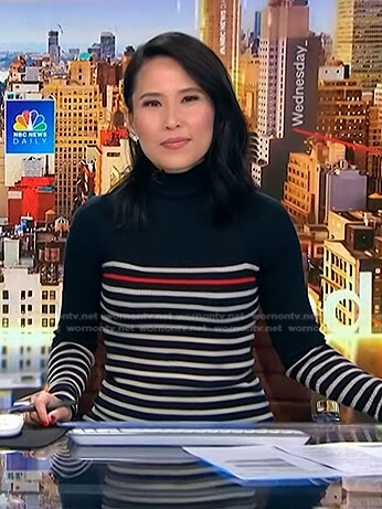 Vicky's striped knit dress on NBC News Daily