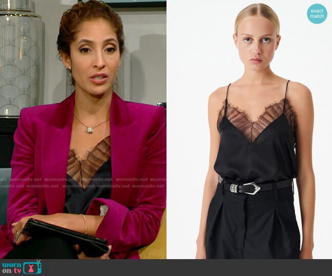 IRO Berwyn Cami in Black worn by Lily Winters (Christel Khalil) on The Young and the Restless