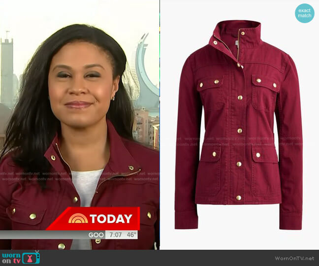 J. Crew Resin-Coated Twill Field Jacket worn by Meagan Fitzgerald on Today
