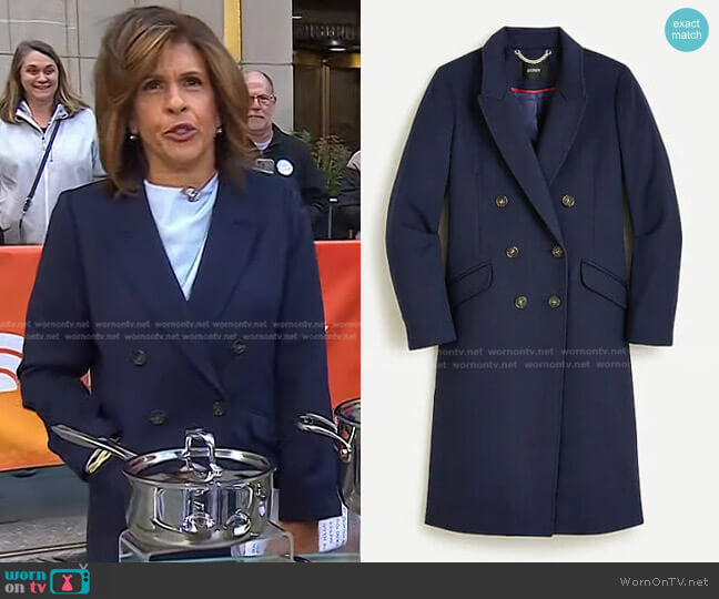 J. Crew Double-Breasted Topcoat in Wool Cashmere worn by Hoda Kotb on Today