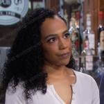 Jada’s white henley top on Days of our Lives