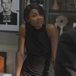 Jax’s black sleeveless gathered dress on Reasonable Doubt