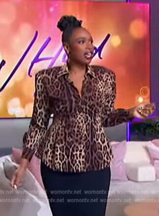 Jennifer’s leopard print blouse on The Jennifer Hudson Show