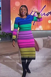 Jennifer’s ribbed stripe dress on The Jennifer Hudson Show