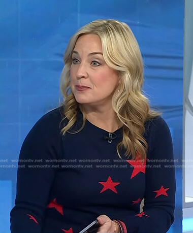 Jennifer’s navy and red star sweater on Today