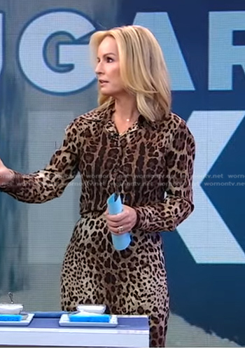 Jennifer’s leopard blouse and skirt on Good Morning America