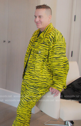 Jeremy Scott's yellow zebra stripe jacket on The Kardashians