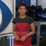 Jericka’s colorblock pleated dress on CBS Evening News