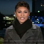 Jericka Duncan’s grey plaid coat on CBS Mornings