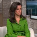 Jodi Kantor’s green shirtdress on CBS Mornings