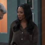 Jordan’s olive green button down blouse on General Hospital