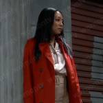 Jordan’s red trench coat on General Hospital