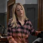 Josslyn’s plaid ombre shirt on General Hospital