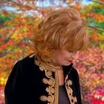 Joy’s black embroidered trim jacket on The View
