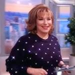 Joy’s blue crystal embellished sweater on The View