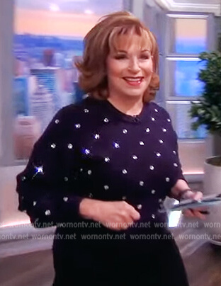 Joy’s blue crystal embellished sweater on The View