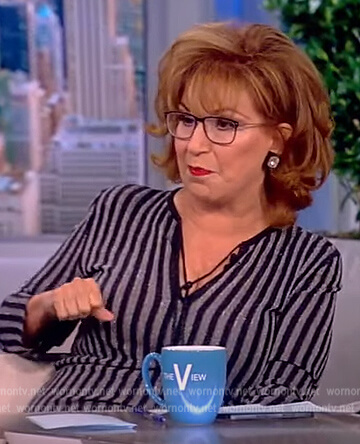 Joy’s striped tie neck sweater on The View