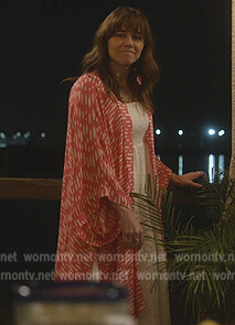 Judy's white square neck dress on Dead to Me