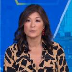 Juju’s black and beige printed wrap dress on Good Morning America