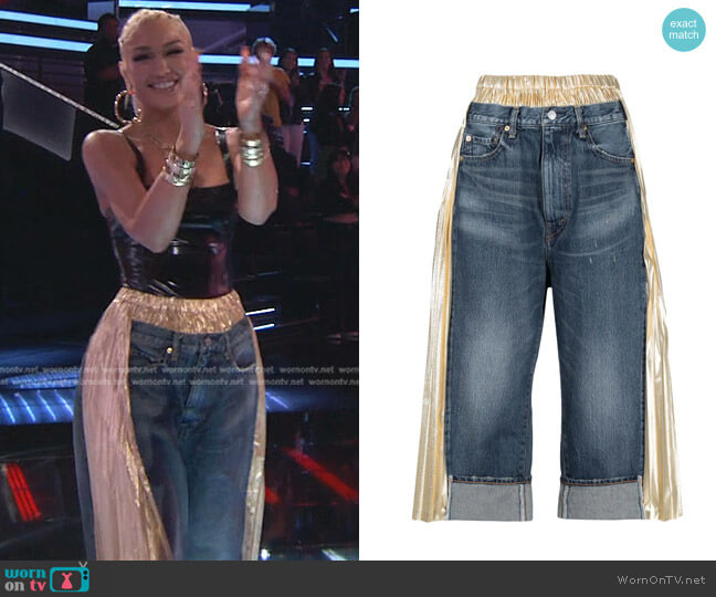 Junya Watanabe Wide-Leg Cropped Jeans worn by Gwen Stefani on The Voice