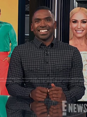 Justin’s black check shirt on E! News