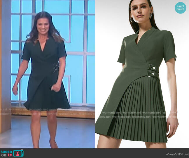 Ted Baker Military Pleat Notch Neck Wrap Mini Dress worn by Claire Egan on The Talk