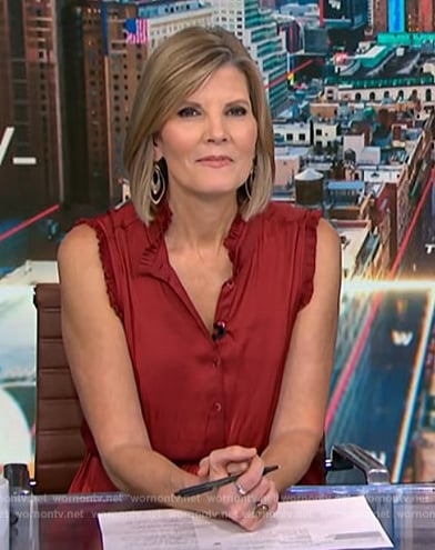 Kate’s red ruffle neck dress on NBC News Daily