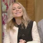Kelly’s colorblock tweed jacket on Live with Kelly and Ryan