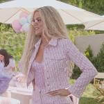 Khloe’s pink denim logo jacket and top on The Kardashians