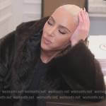 Kim’s brown fur coat on The Kardashians